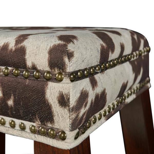 Brown Cow Print Walnut Bar Stool M2662