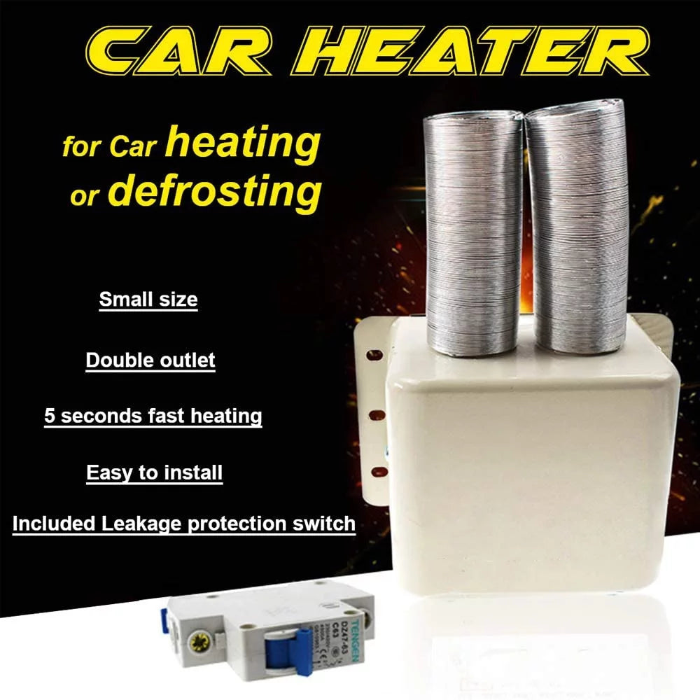 600W 12V Portable Car Heater Fan Defroster White P5143