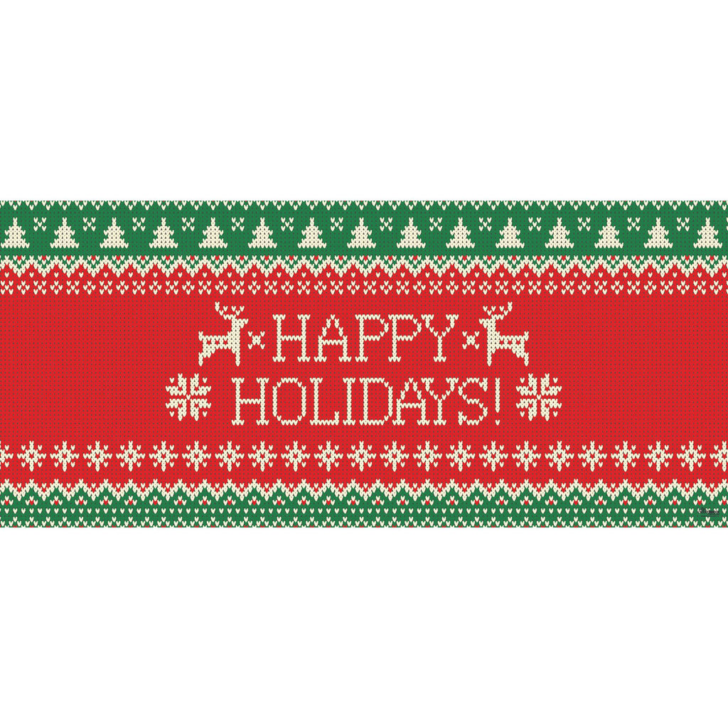 Green and Red Double Car Garage Door Banner F7853