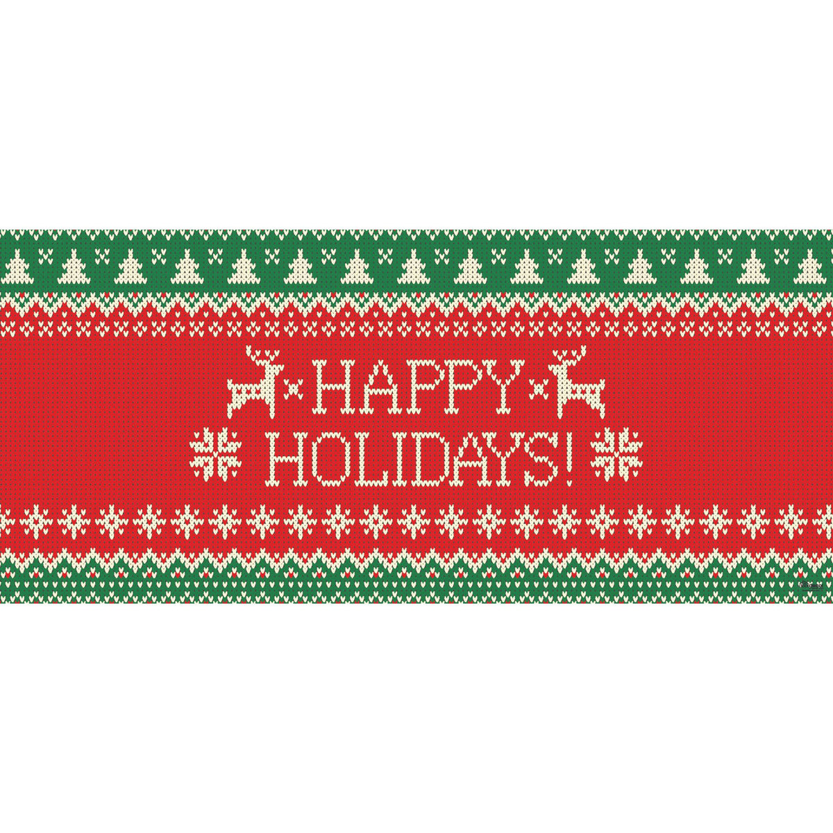 Green and Red Double Car Garage Door Banner F7853