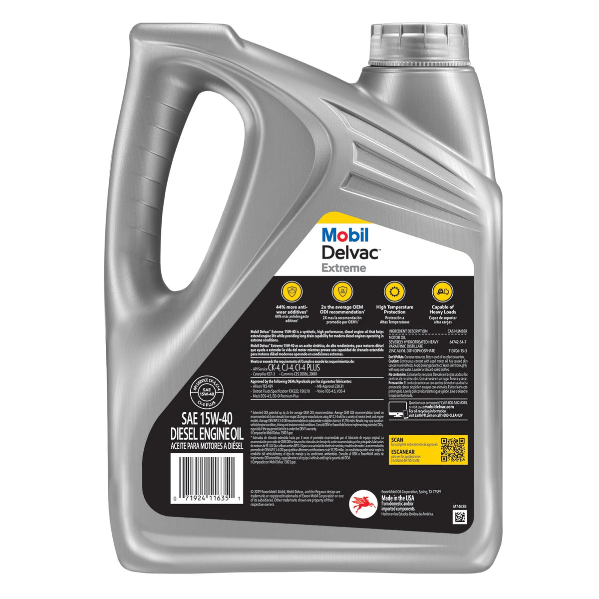 Heavy Duty Full Synthetic Diesel Engine Oil 15W-40, 1 Gal W593986