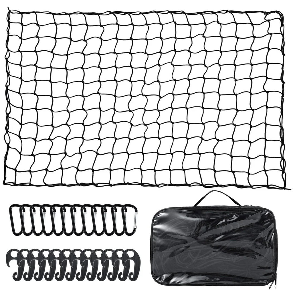 Stretchable Cargo Net with 12 Carabiners, 4 x 6 Ft Stretches to 12 x 18 Ft N1756