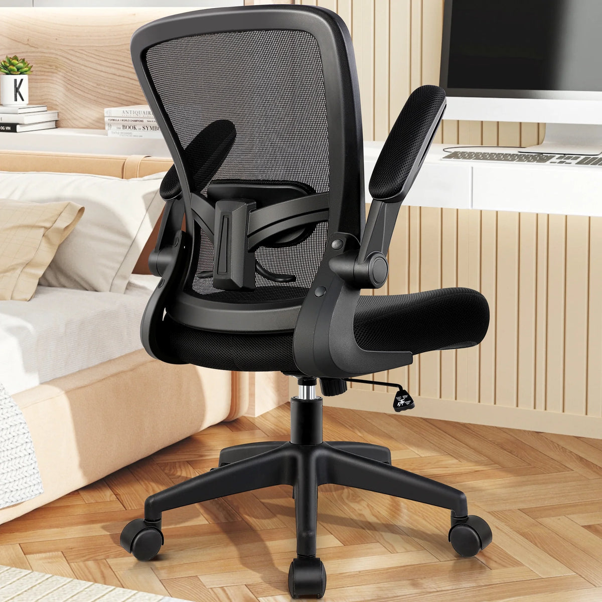Grey Ergonomic Mesh Office Chair with Lumbar Support W60081