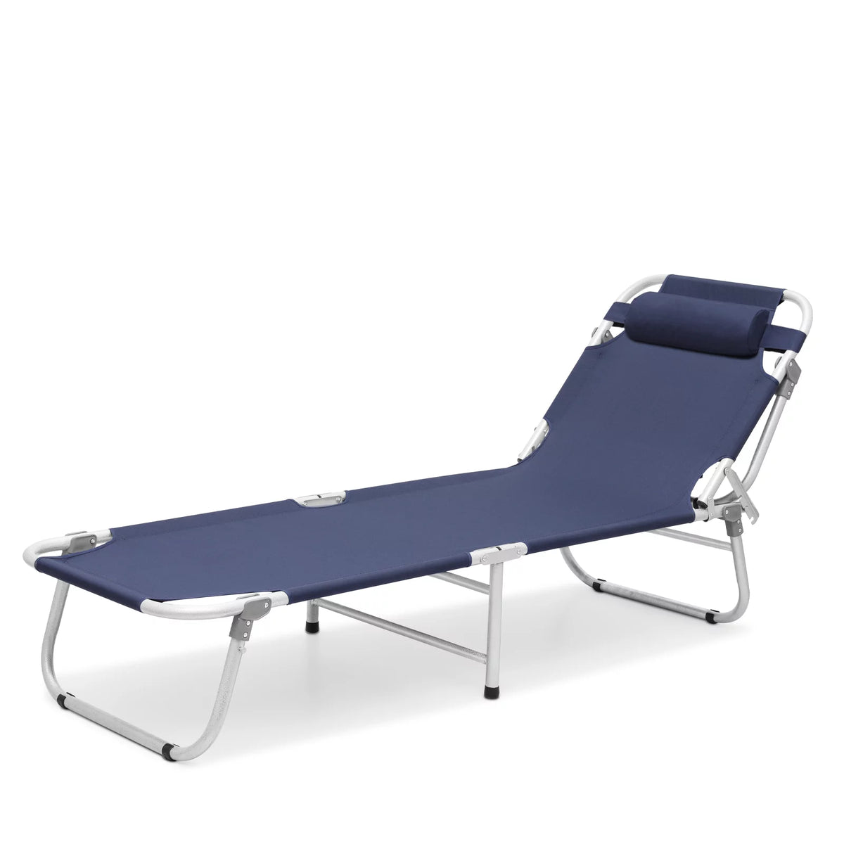 Navy Blue Portable Folding Camping Cot with Pillow and Carry Bag E2915