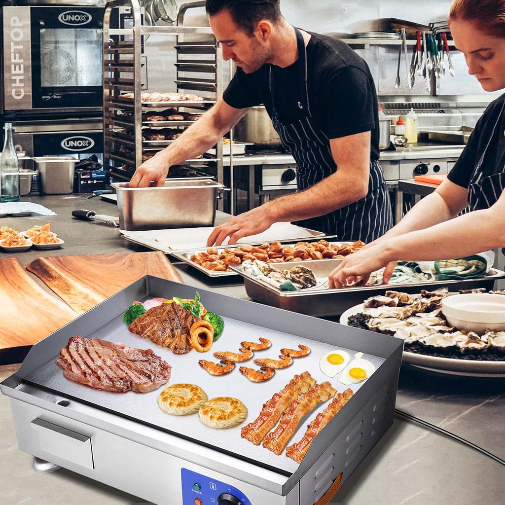 24" 2500W Electric Countertop Griddle Stainless Steel V94647