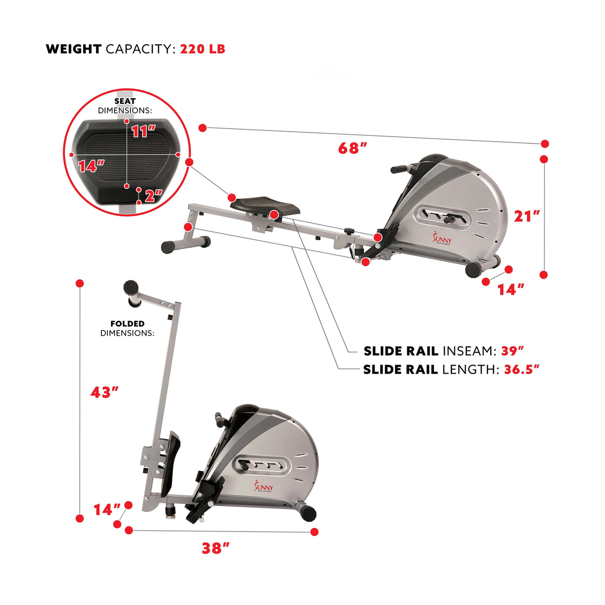 Elastic Cord Rowing Machine Rower with LCD Monitor P490