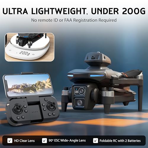 Foldable Drone with Dual 2K Camera, 2 Batteries K188