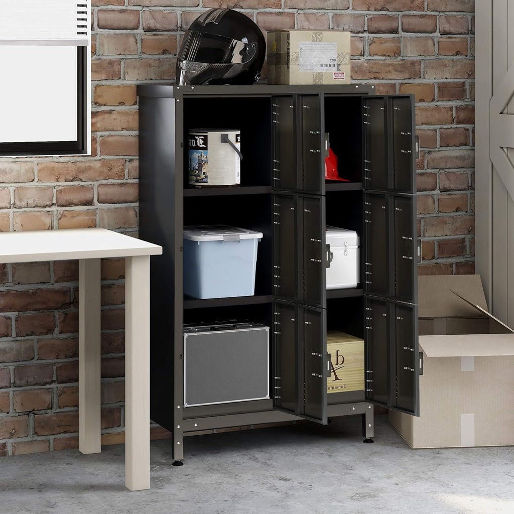 Metal Locker Storage Cabinet with Shelves and 6 Lockable Doors K22220