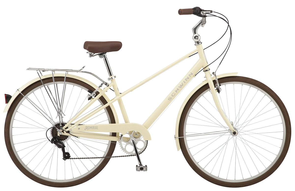 700c 7 Speeds Cream Hybrid Bike C406