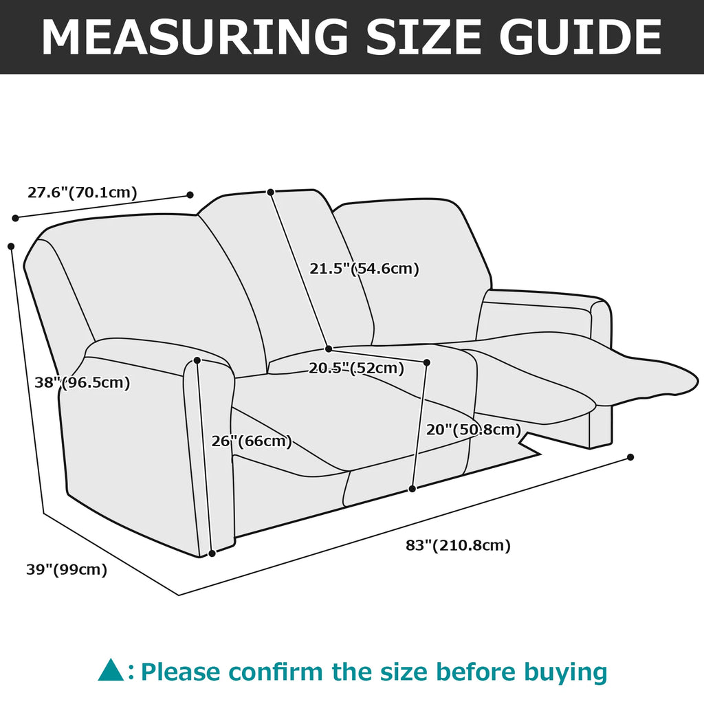 3 Seats Recliner Sofa Slipcover with Side Pocket M71267