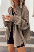 Solid Patchwork Turndown Collar Outerwear S45999