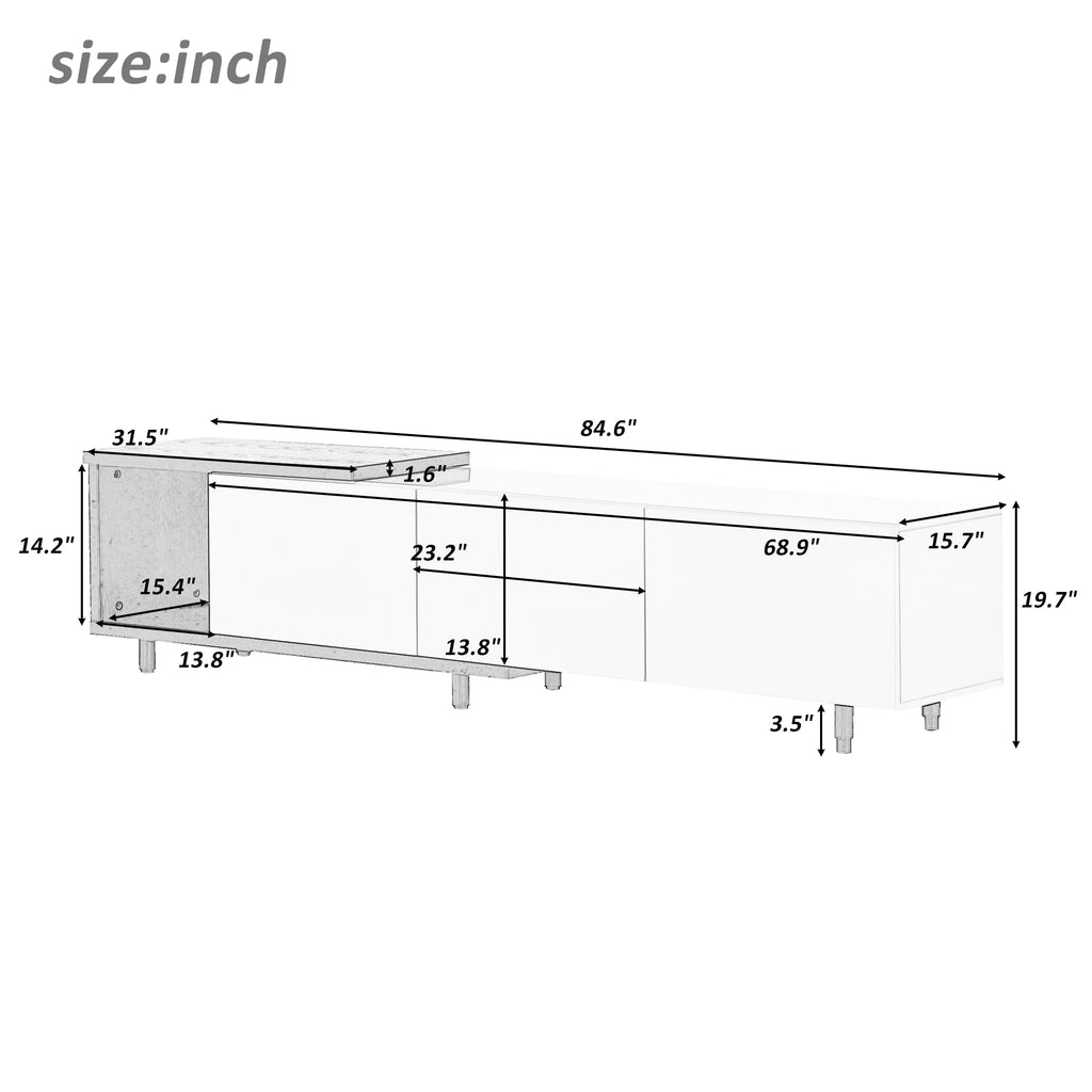 White TV Stand with 3 Storage Drawers E45393