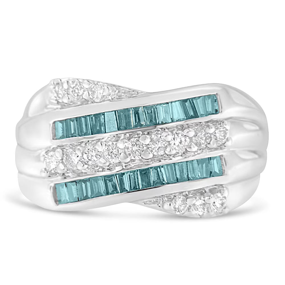 14k White Gold Diamond Band Ring Y3272