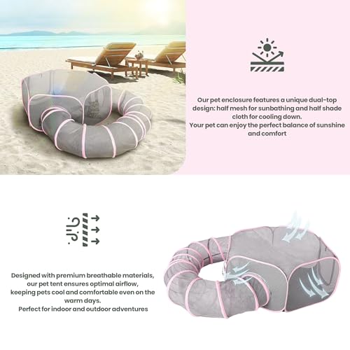 Pink Outdoor Cat Enclosure with Bag K888
