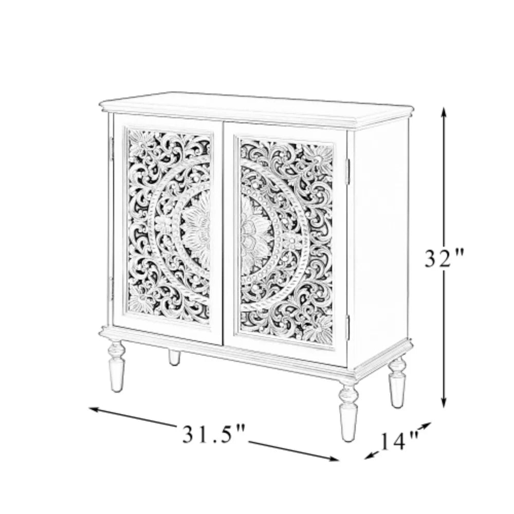 White 2-Door Accent Cabinet A669