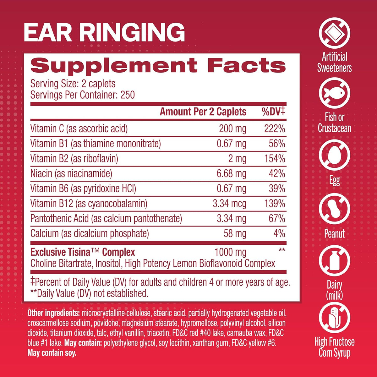 500 Caplets Flavonoid Ear Health Vitamins V498