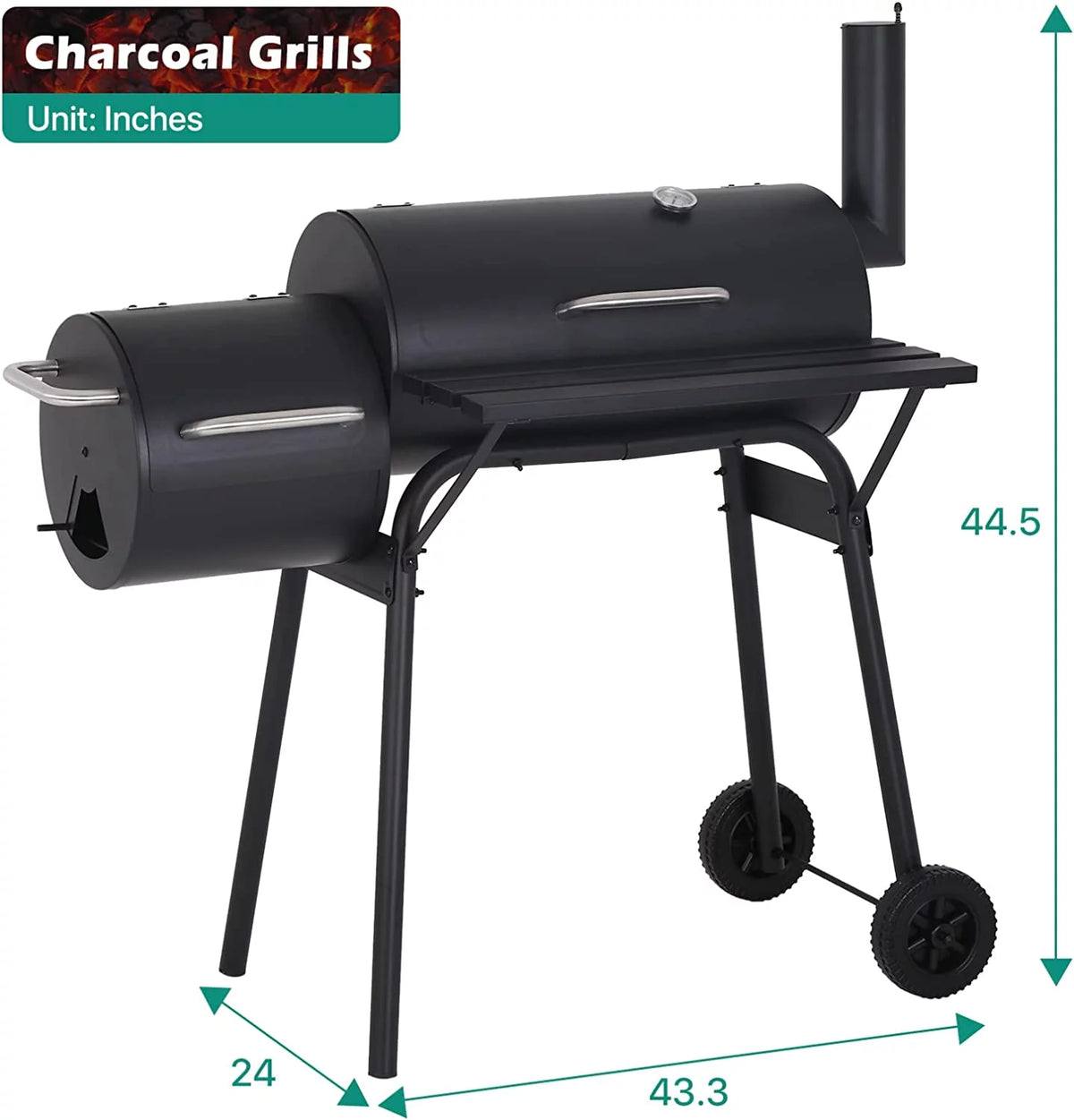 Black Stainless Steel Charcoal Grill Q50878