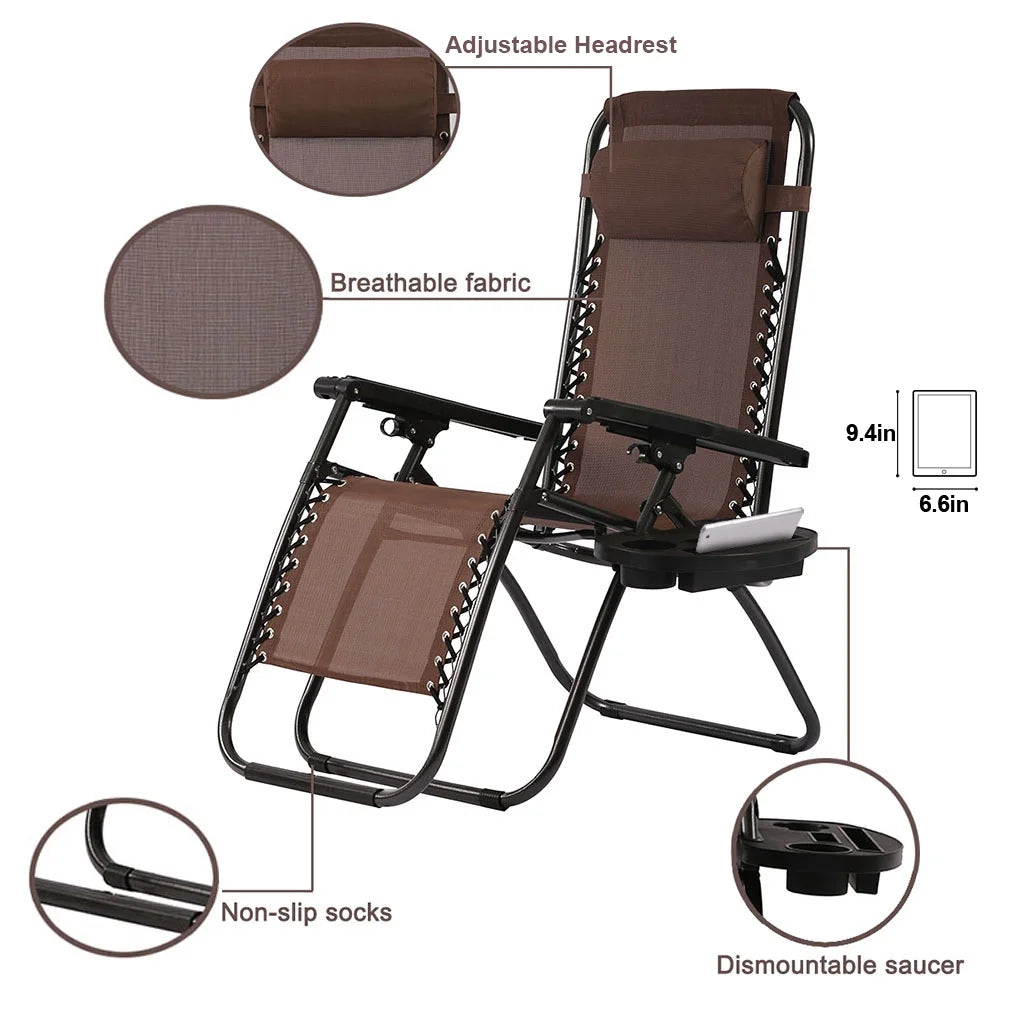 Brown and Black Zero-Gravity Chair X4613