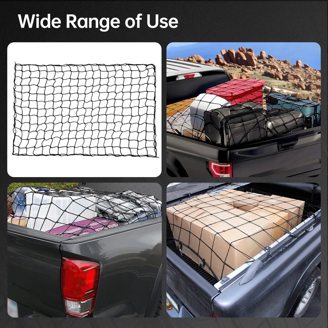 Stretchable Cargo Net with 12 Carabiners, 4 x 6 Ft Stretches to 12 x 18 Ft N1756