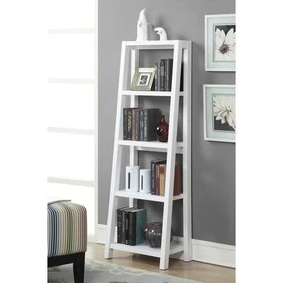 Bright White Ladder Bookcase V44821