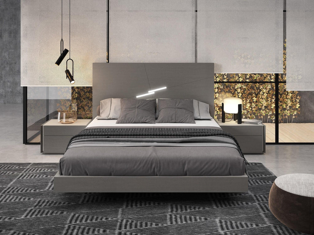King Bedroom Set 5Pcs Grey Finish S496395