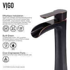 Matte Stone Vessel Bathroom Sink with Vessel Faucet in Antique Rubbed Bronze E501916