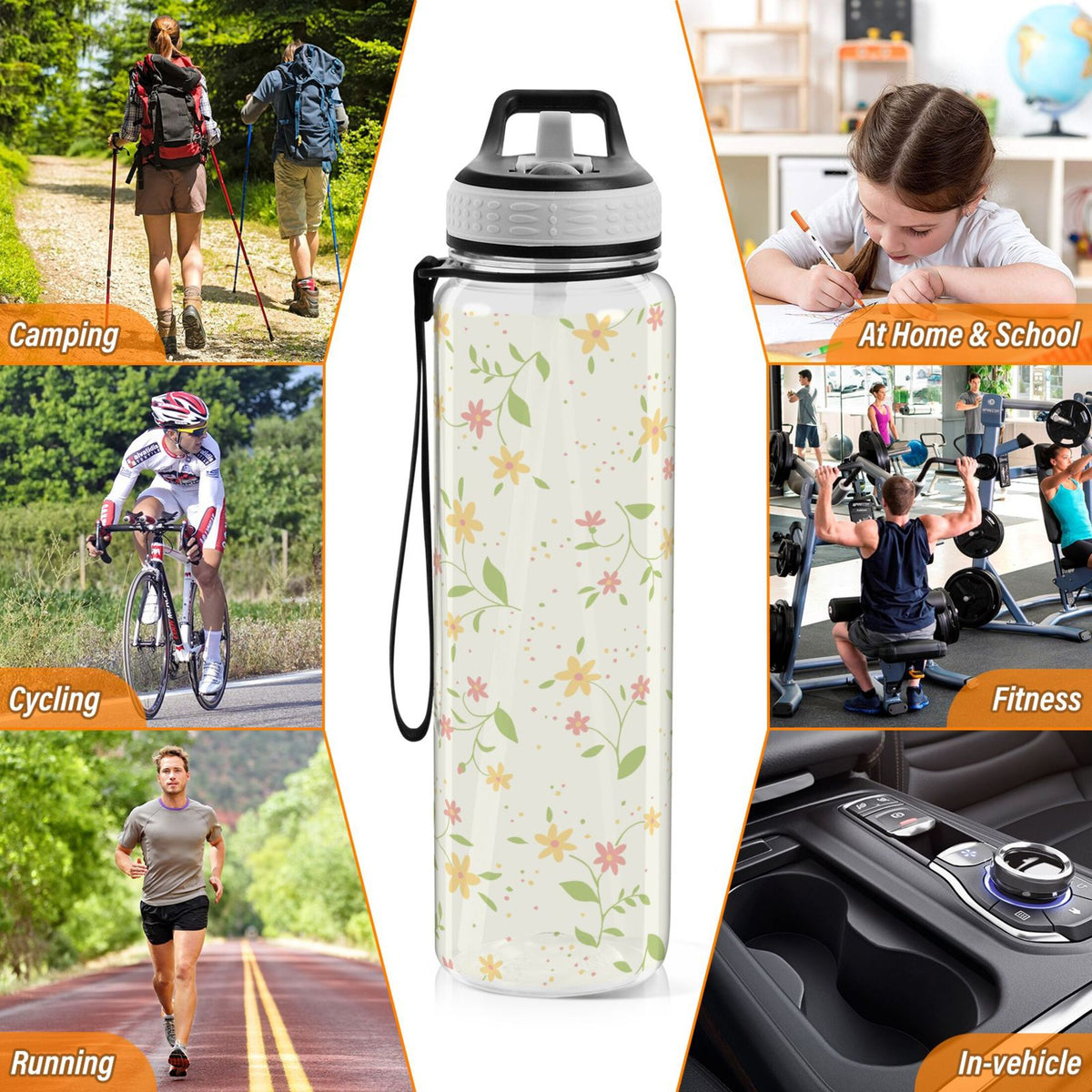 32oz Tritan Leakproof Clear Water Bottle with Straw A432
