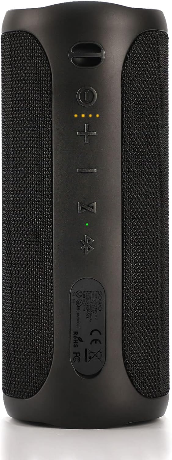 Portable Bluetooth Speaker with Subwoofer, IPX7 Waterproof, 24H Playtime, Black X608