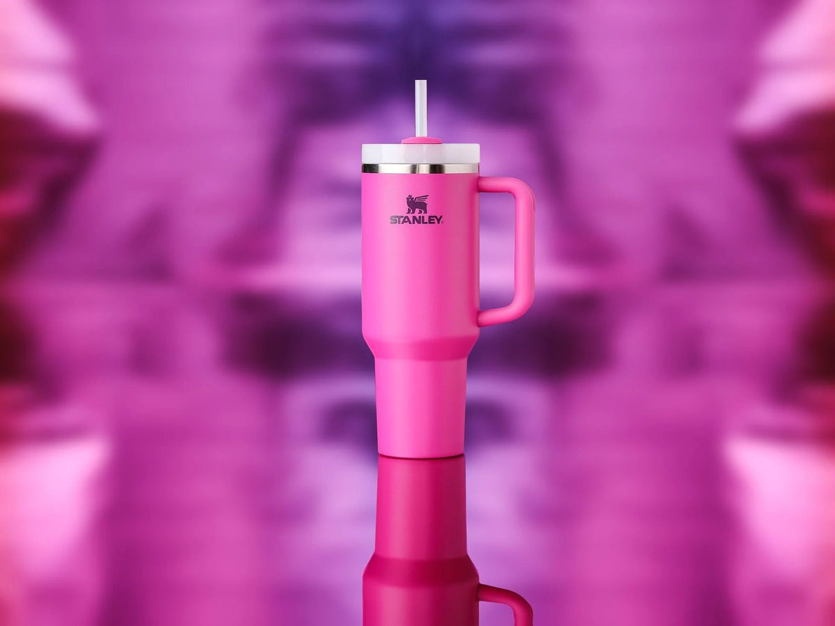 Stainless Steel Vacuum Insulated Tumbler with Lid and Straw 40 oz Fuchsia C973018