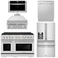48 Gas Range, Range Hood Insert, Refrigerator with Water and Ice Dispenser, Dishwasher and Microwave Drawer X11407