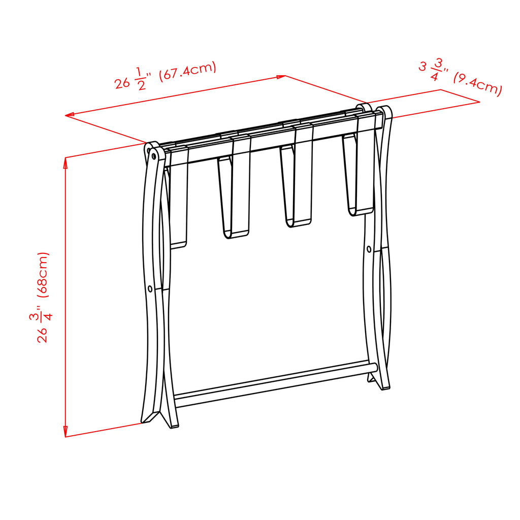 Walnut Wood Luggage Rack G617572