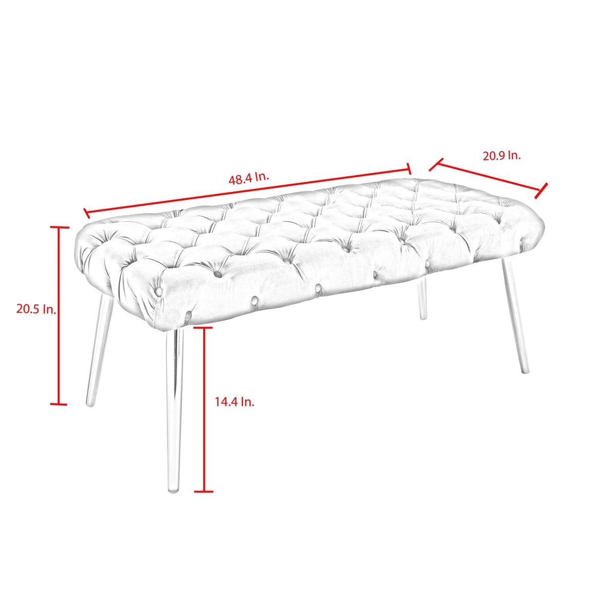 Fuchsia/Gold Velvet Bench with Metal Legs I680934