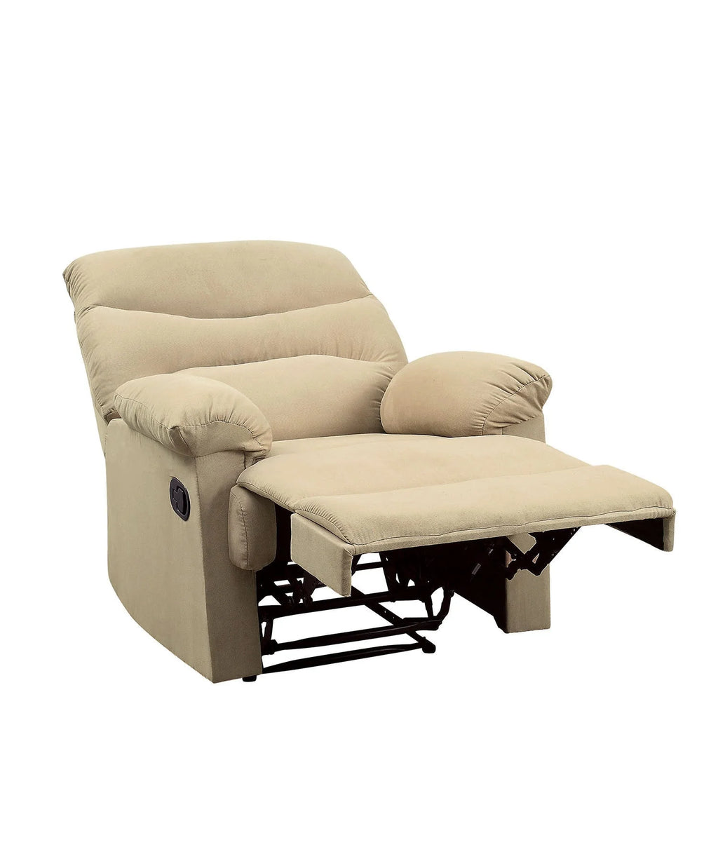 Beige Microfiber Recliner W89543