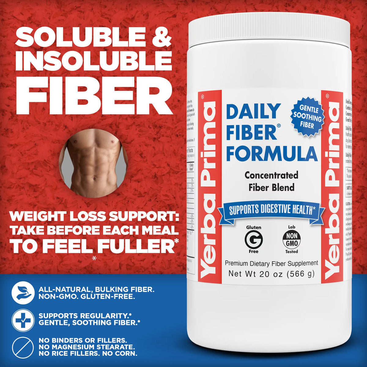 20 oz Soluble and Insoluble Fiber Powder Supplement Y443825