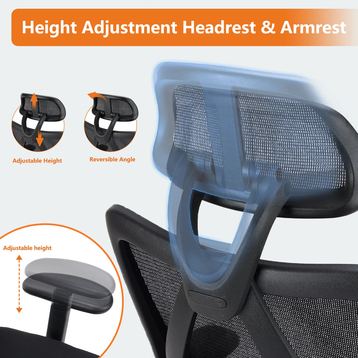 Ergonomic Office Chair with Adjustable Headrest and Lumbar Support C16680