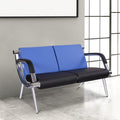 Blue PU Leather 2-Seat Reception Chair Q6365