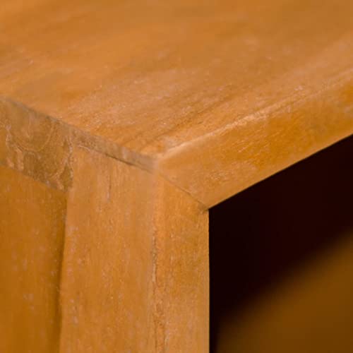 Solid Wood Teak Bookshelf with 2 Shelves W7636