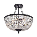 Antique Black 3-Light Crystal Semi Flush Mount V556