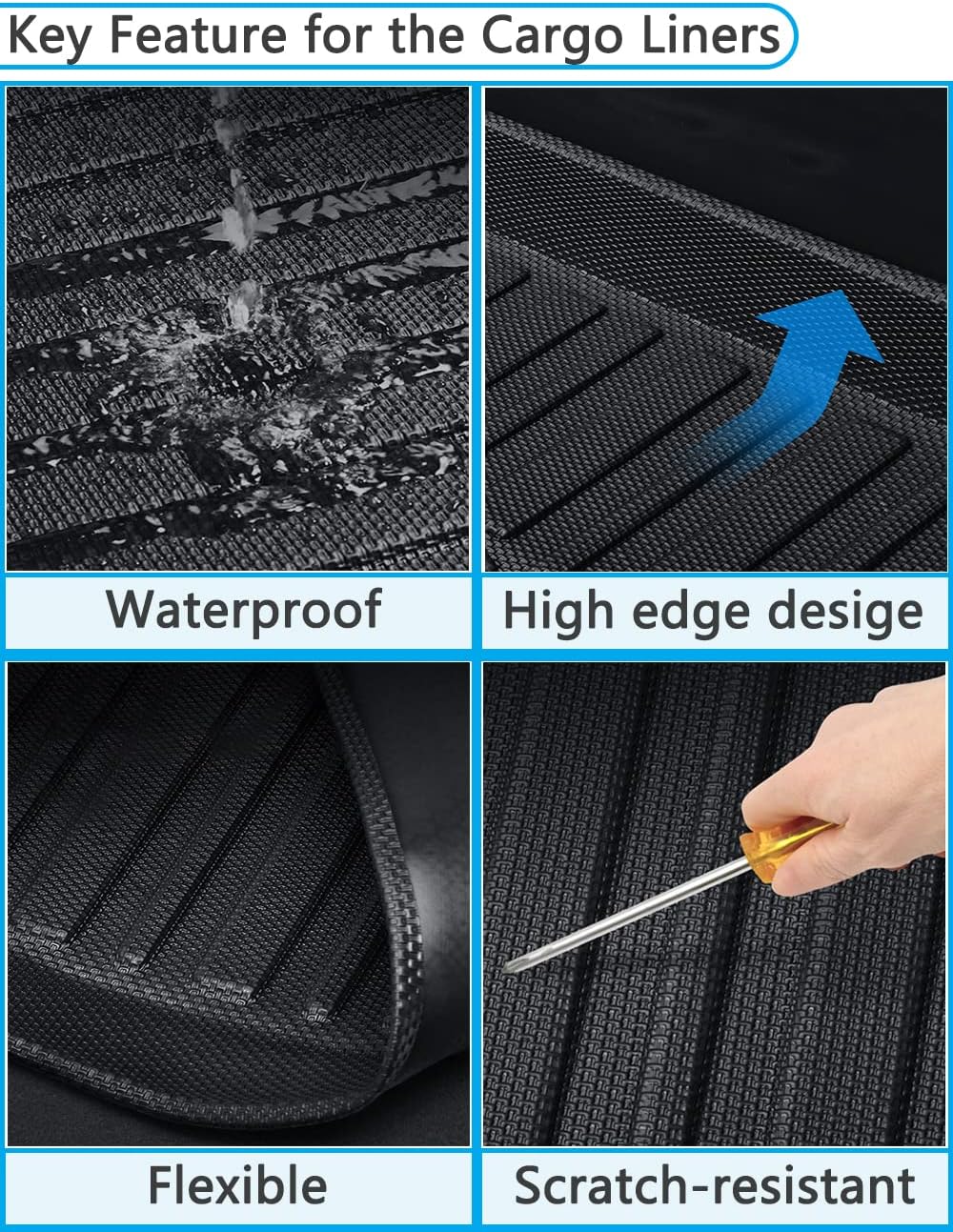 Black TPO Cargo Liners Trunk Mats Z4752