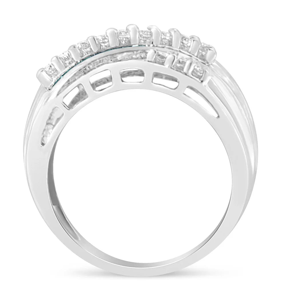 14k White Gold Diamond Band Ring Y3272