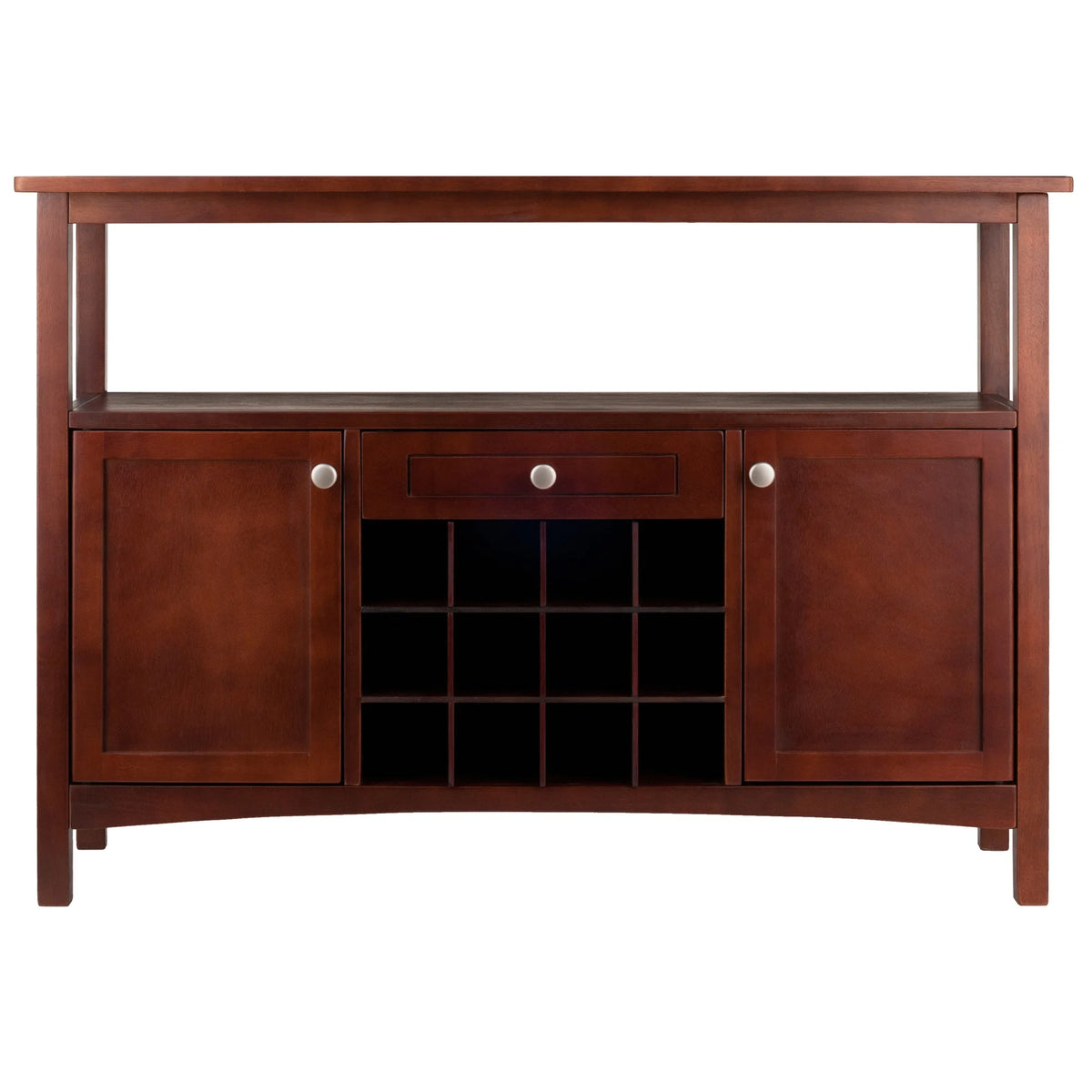 Walnut Finish Wood Buffet Display Cabinet H18753
