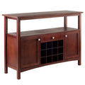 Walnut Finish Wood Buffet Display Cabinet H18753
