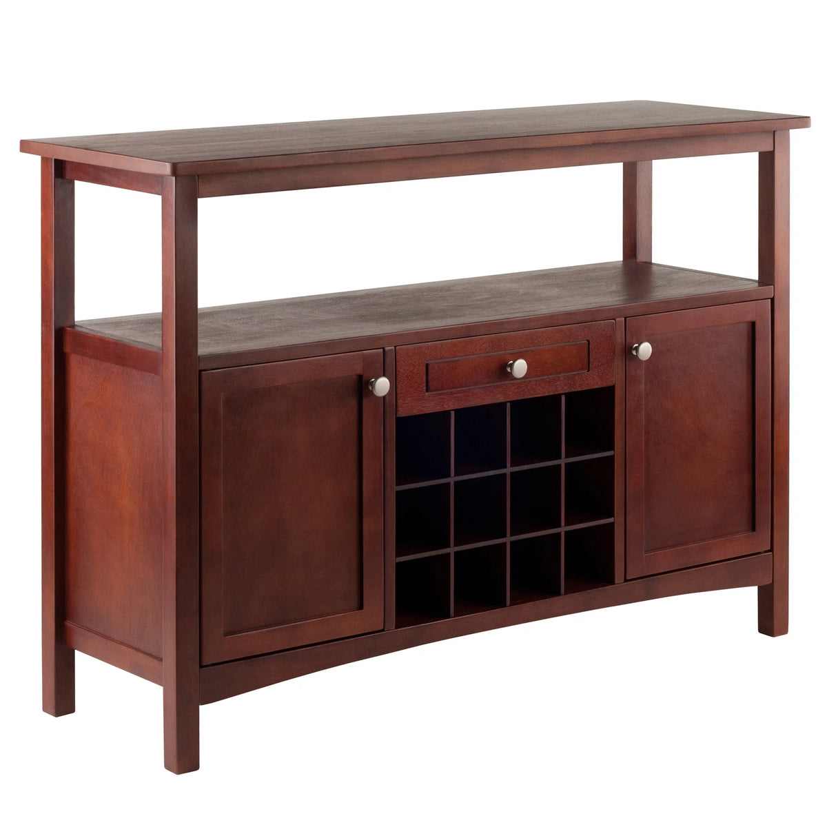 Walnut Finish Wood Buffet Display Cabinet H18753