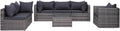 5 Piece Poly Rattan Patio Lounge Set with Cushions P9443