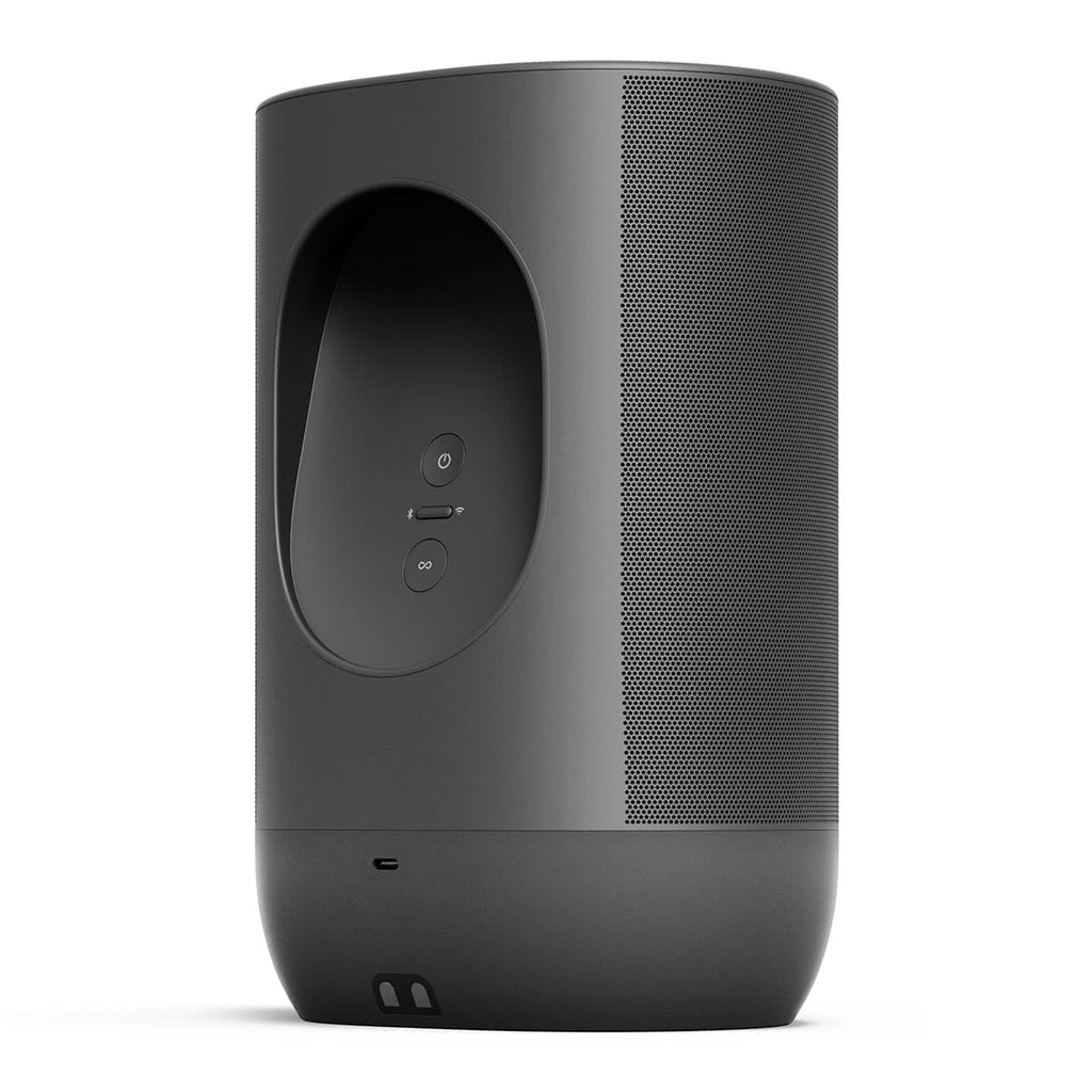 Open Box Black Portable Smart Speaker with Bluetooth and Wi-Fi P34189