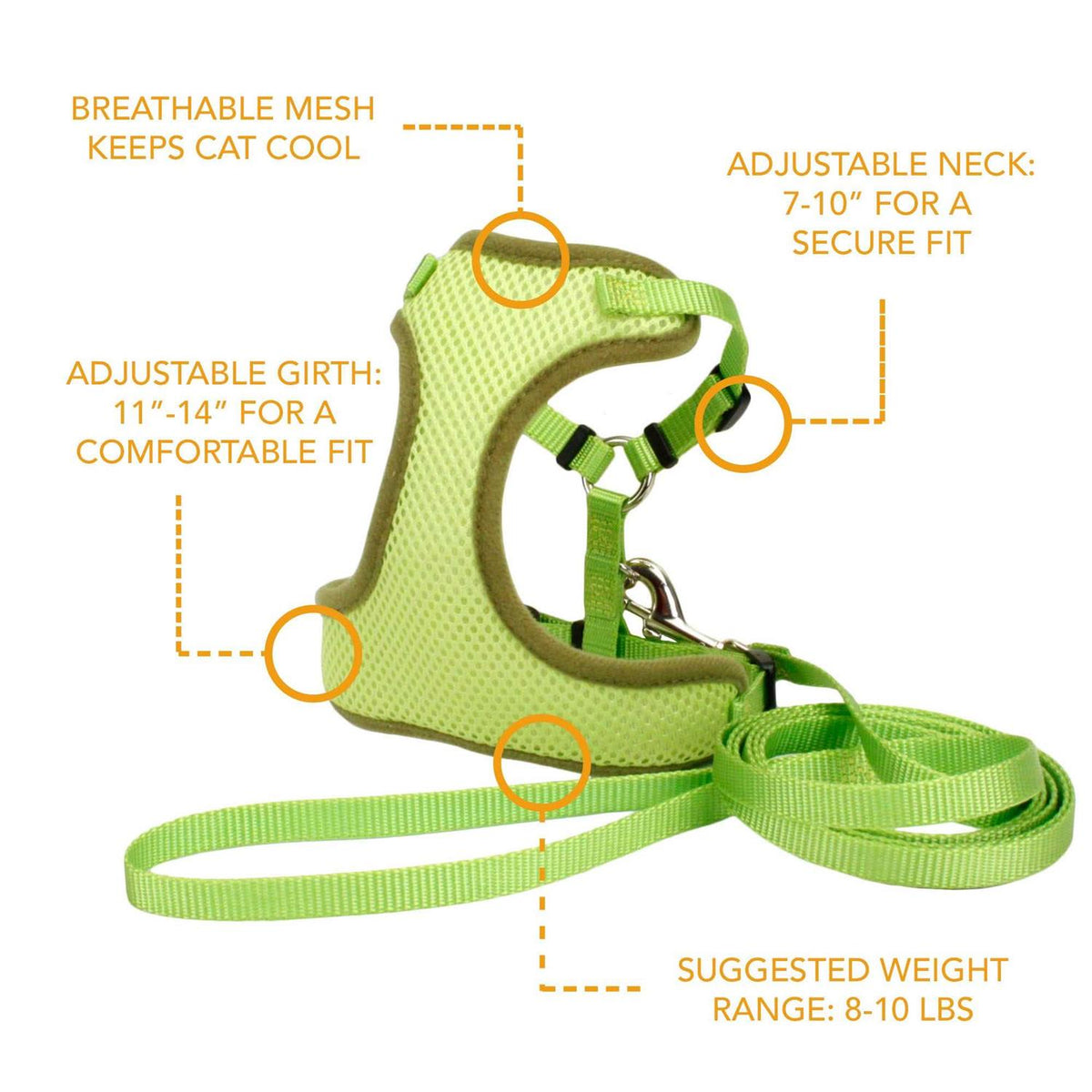 Adjustable Cat Harness with 6' Leash Z530849