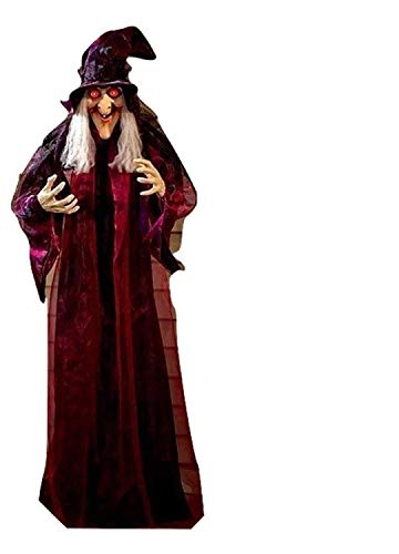 Animated Halloween Witch with Sound Activation and Red Eyes Q512995