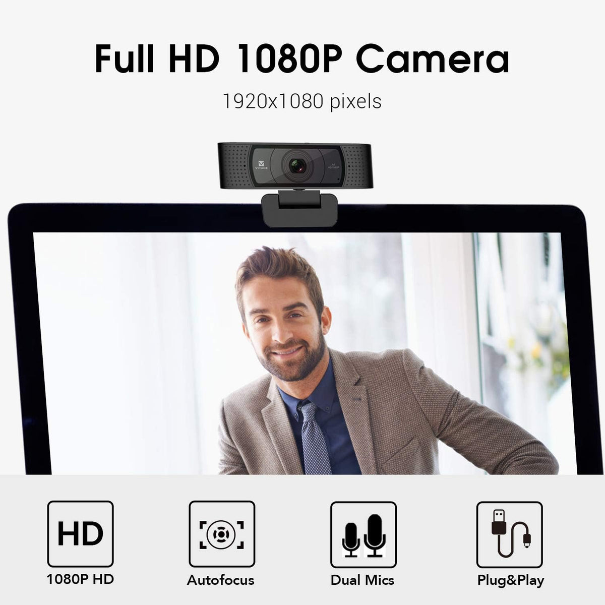 1080P Webcam with Microphone H1583