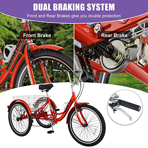 7 Speed 3 Wheel Adult Tricycle with Large Basket O942835