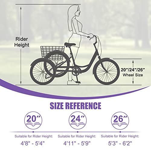 7 Speed 3 Wheel Adult Tricycle with Large Basket O942835